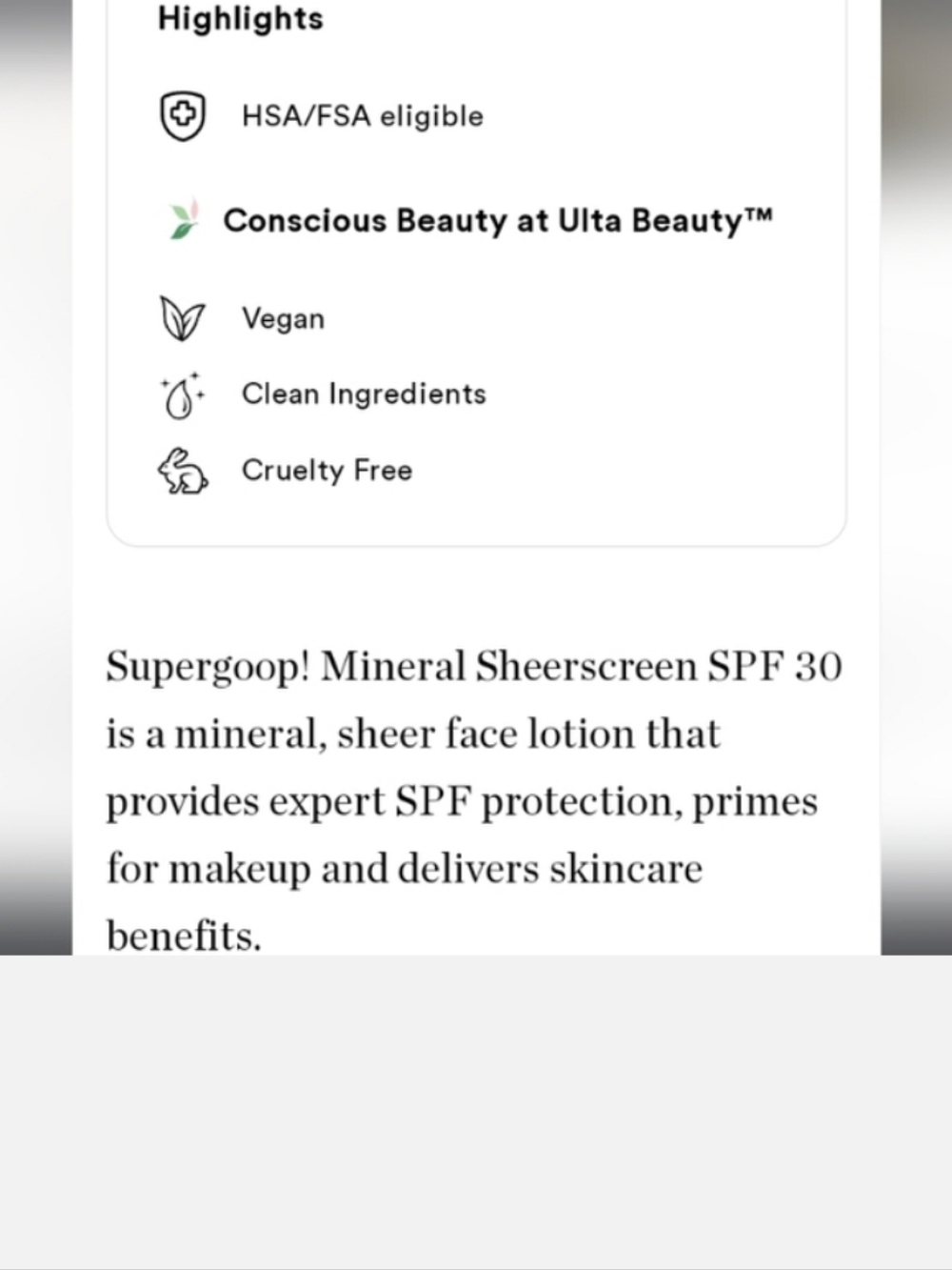 ✨️SEALED✨️ Supergoop! Mineral Sheer Screen SPF 30 - Picture 9 of 16